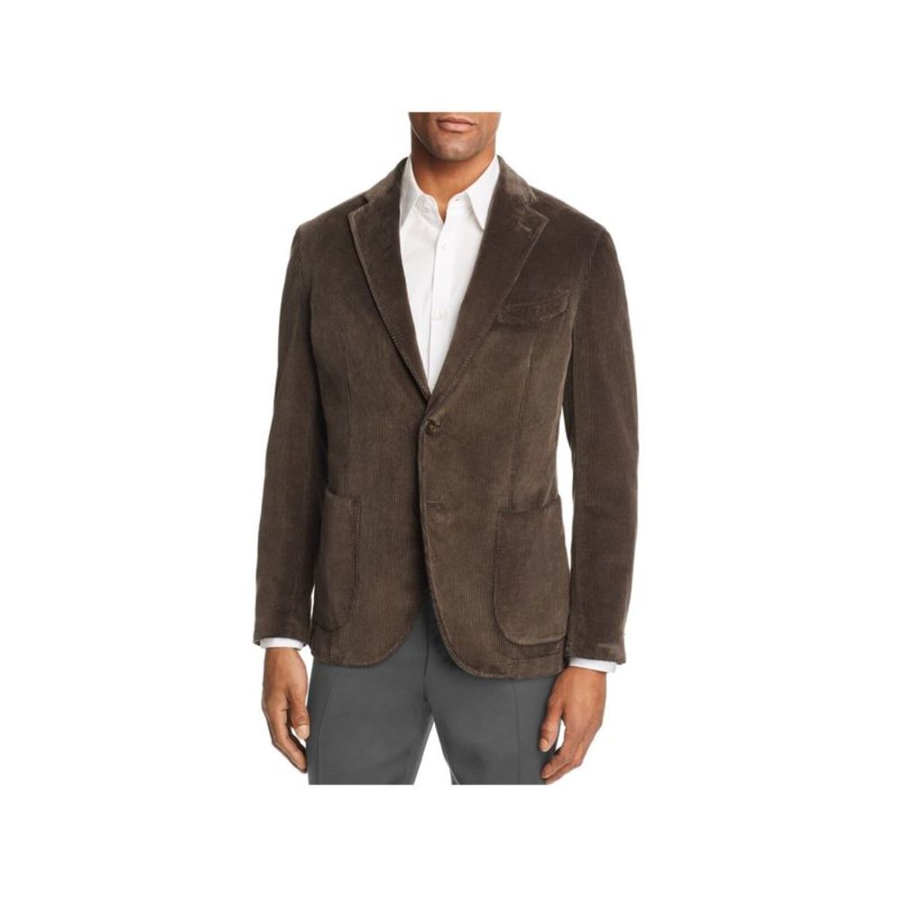 L.B.M. 1911 Mens Brown Single Breasted, Slim Fit Blazer Sport Coat 52R